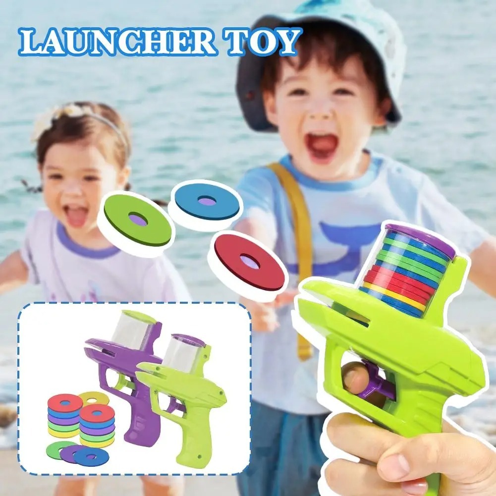 Playday colourful disc-launcher toys in use